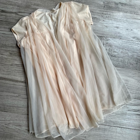 Claire Sandra By Lucie A Other - Claire Sandra By Lucie Ann Vintage House Coat Nylon Chiffon Pale Pink Nude SZ S